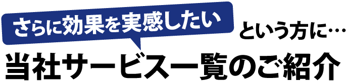 さらに効果を実感したいという方に当社サービス一覧のご紹介